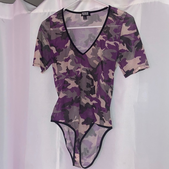Purple camo mesh body suit - Picture 2 of 3